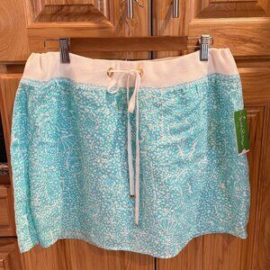 Lilly Pulitzer Hayden Skirt XL Shorely Blue Ice Cake NWT Linen